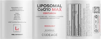 Codeage Amen Liposomal CoQ10 Max source label used in the packaging illustration