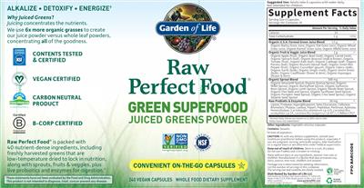 Garden of Life Raw Perfect Food product packaging