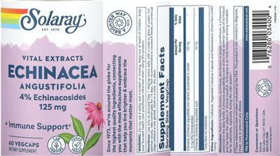 Solaray Echinacea Angustifolia 125 mg product packaging