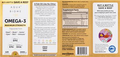 Aqua Biome Omega-3 Maximum Strength 2000 mg Lemon source label used in the packaging illustration