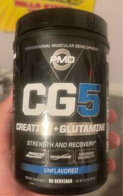 PMD CG5 Unflavored source label used in the packaging illustration