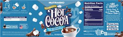 NutraBio Performance Hot Cocoa source label used in the packaging illustration