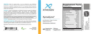 XYMOGEN XymoZyme source label used in the packaging illustration