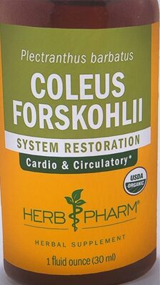 Herb Pharm Coleus Forskohlii product packaging