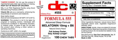 DC Formula 555 Natural Cherry Flavor source label used in the packaging illustration