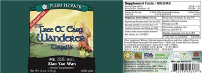 Plum Flower Free & Easy Wanderer Teapills source label used in the packaging illustration