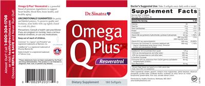 Dr. Sinatra Omega Q Plus Resveratrol source label used in the packaging illustration