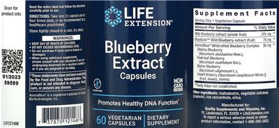 Life Extension Blueberry Extract Capsules product packaging