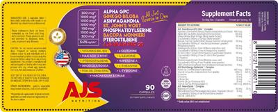 AJS Nutrition AJS Brain Pro 20 source label used in the packaging illustration