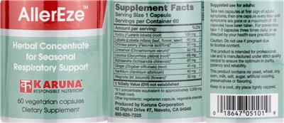 Karuna AllerEze source label used in the packaging illustration