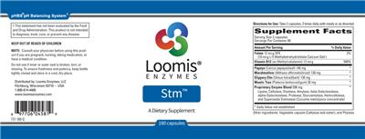 Loomis Enzymes Stm source label used in the packaging illustration