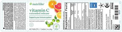 Nutrilite Vitamin C Extended Release source label used in the packaging illustration