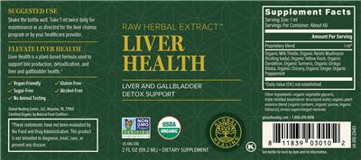 Global Healing Liver Health source label used in the packaging illustration