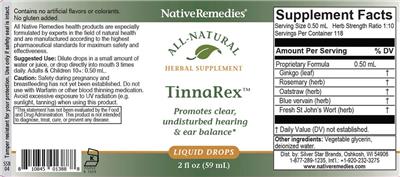 Native Remedies TinnaRex source label used in the packaging illustration