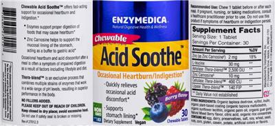 Enzymedica Chewable Acid Soothe Berry Flavor product packaging
