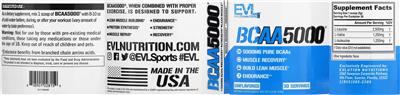Evlution Nutrition BCAA 5000 Unflavored source label used in the packaging illustration
