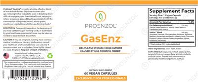 ProEnzol GasEnz source label used in the packaging illustration