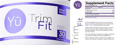Yu Trim Fit Mixed Berry source label used in the packaging illustration