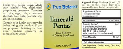 True Botanica Emerald Pentas source label used in the packaging illustration