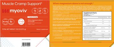 myoviv Muscle Cramp Support Sunny Orange source label used in the packaging illustration