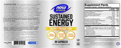 NOW Sports Sustained Energy product packaging