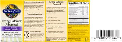Garden of Life Living Calcium Advanced product packaging