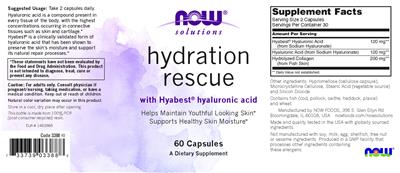 NOW Solutions Hydration Rescue source label used in the packaging illustration