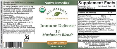 Native Remedies Immune Defense source label used in the packaging illustration
