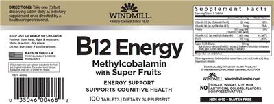 Windmill B12 Energy source label used in the packaging illustration