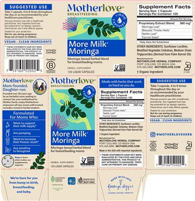 Motherlove More Milk Moringa source label used in the packaging illustration