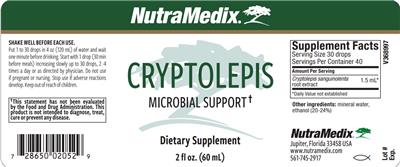 NutraMedix Cryptolepis source label used in the packaging illustration
