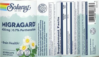 Solaray Migragard 400 mg product packaging
