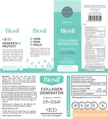 Biosil Collagen Generator source label used in the packaging illustration