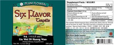Plum Flower Six Flavor Teapills product packaging