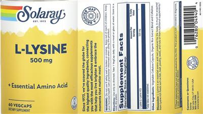 Solaray L-Lysine 500 mg product packaging