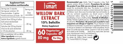 SuperSmart Willow Bark Extract 80 mg product packaging