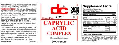 DC Caprylic Acid Complex source label used in the packaging illustration