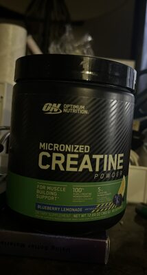 ON Optimum Nutrition Micronized Creatine Powder Blueberry Lemonade source label used in the packaging illustration
