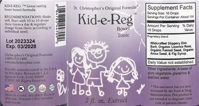 Dr. Christopher's Original Formulas Kid-e-Reg product packaging