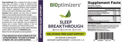 BiOptimizers Sleep Breakthrough source label used in the packaging illustration