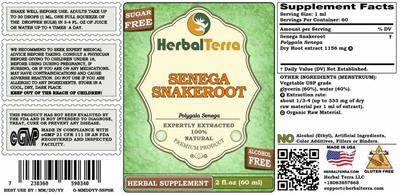 Herbal Terra Senega Snakeroot Alcohol Free product packaging