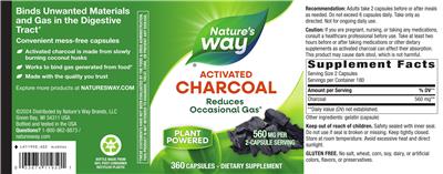 Nature's Way Charcoal Activated 560 mg product packaging