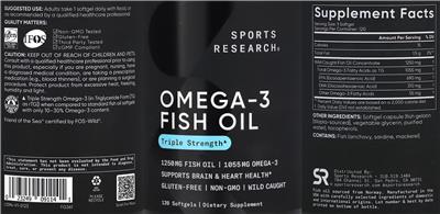 Sports Research Omega-3 1055 mg Fish Oil 1250 mg product packaging