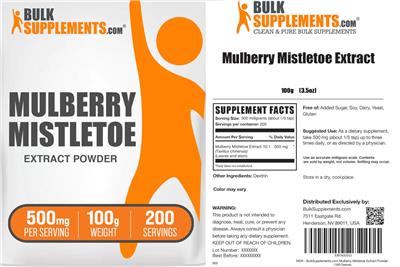 BulkSupplements.com Mulberry Mistletoe Extract Powder 500 mg product packaging