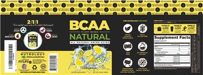 Nutrology BCAA Plant-Based Natural Lemonade source label used in the packaging illustration