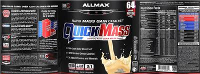 ALLMAX QUICKMASS Vanilla source label used in the packaging illustration