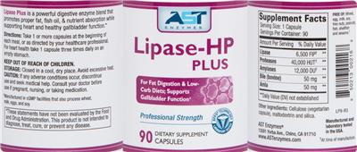 AST Enzymes Lipase-HP Plus source label used in the packaging illustration