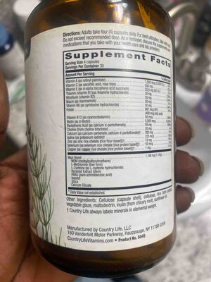 Country Life Maxi-Hair Plus source label used in the packaging illustration
