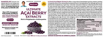 ProCaps Ultimate Acai Berry Extracts product packaging