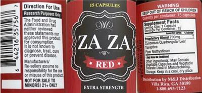 Zaza Zaza Red source label used in the packaging illustration